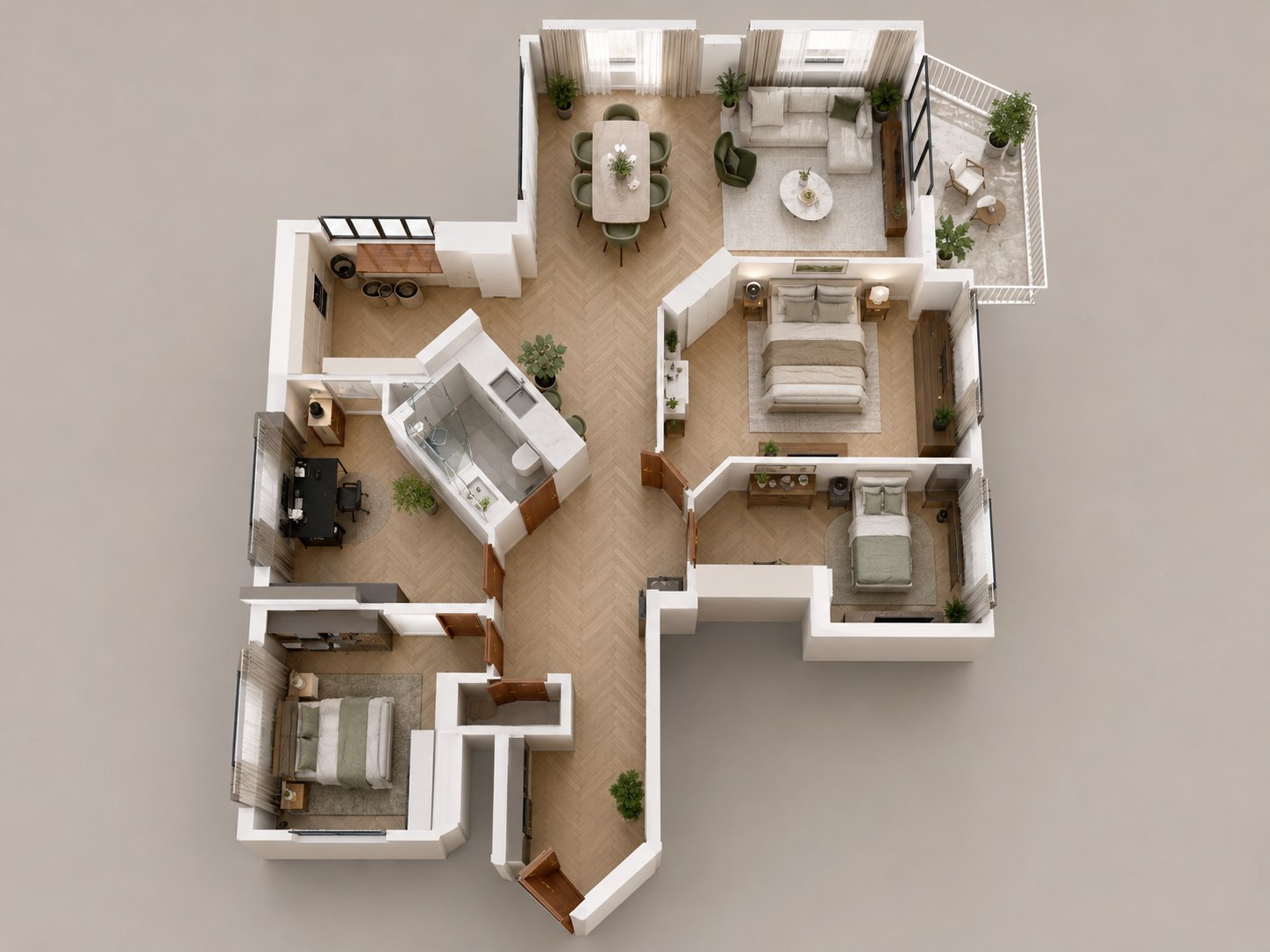 Půdorys bytu 5+1, 173 m², Areál Hvězda